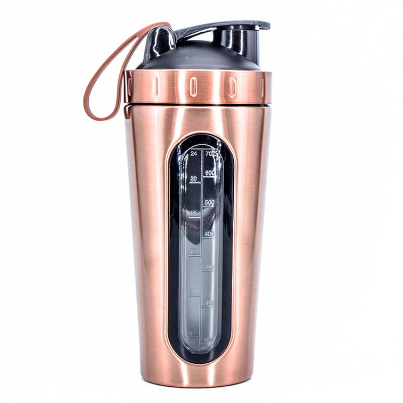 

Shaker bottle protein with visible window 304 stainless steel protein bottle shaker