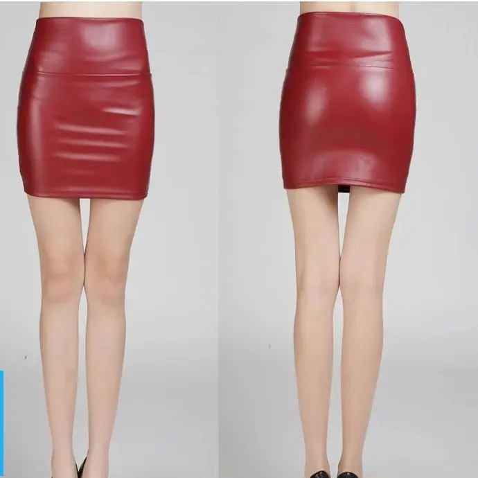 Midi Skirt Red Leather Skirt 9mm Red Pencil Skirt 9mm Red Leather