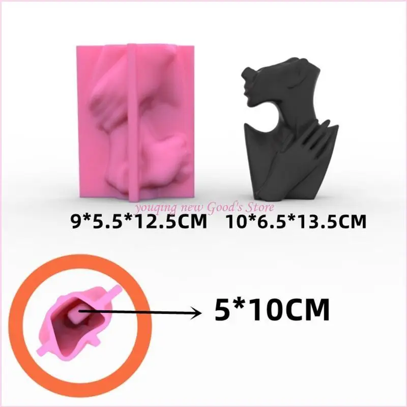57QA Menschlicher Körper Vase Silikonform Sukkulenten Blumentopf Ton Zement Gips Formen – Detail 7