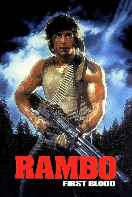 Clássico Filme Rambo Primeiro Cartaz De Sangue Do Vintage Metal