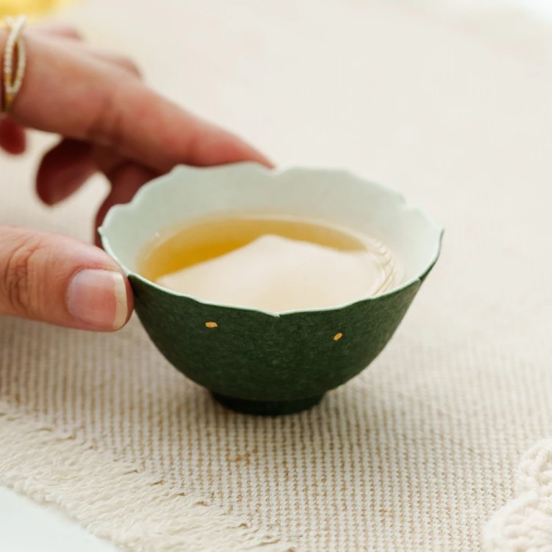 Teacup Ceramic Master Cup Personal Malachite Green Kung Fu Tea Set Tea Tasting Cup Tea Cup Single Cup