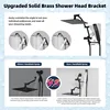 All metal 10 inch rain shower head, square shower head combination, high pressure handheld shower wand, 16 inch adjustable 2