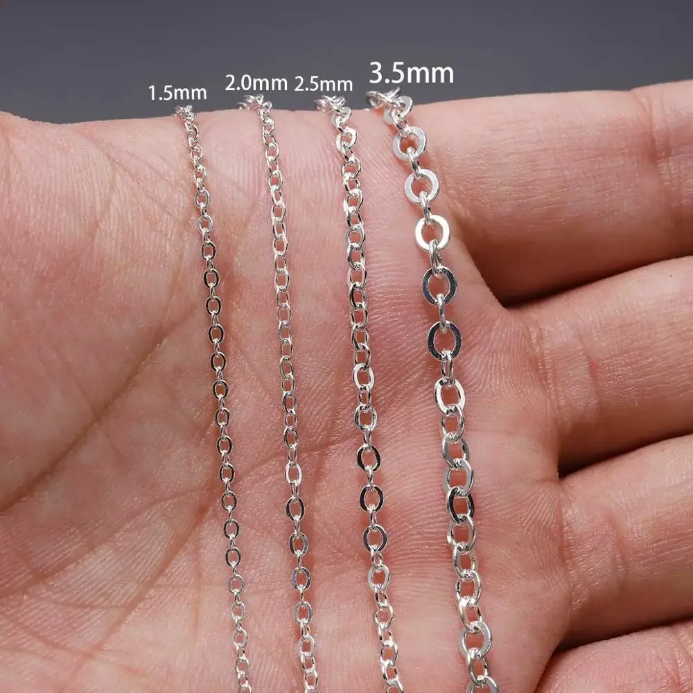 copper necklace chain 5m/5.47yards 1.5 2.0 2.5 mm Copper Bronze Oval Link Necklace Chain Bulk Brass Jewelry Making DIY Materials Findings Supplies