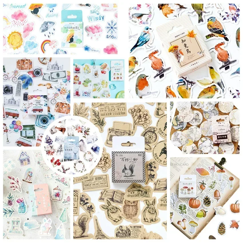 46 teile/paket Heißer verkauf Nette Tiere Aufkleber Papier Kawaii Vogel Wetter Aufkleber Dekoration Tagebuch Scrapbooking Schule Liefert