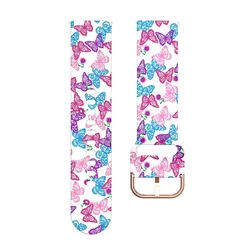 Vibrant Silicone Watch Strap - Soft, Adjustable Band for Self-test width 22mm (Flower butterfly)