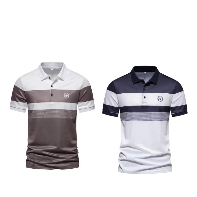 

Мужская Повседневная футболка-поло с коротким рукавом, 2 цвета, лето 2023