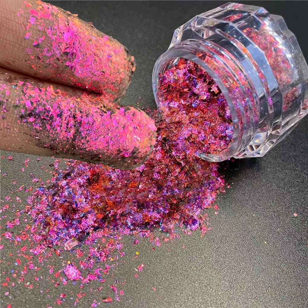 Nail Glitter Powder Unicorn Chameleon Aurora Colorful Magic Mirror Pigment Flakes