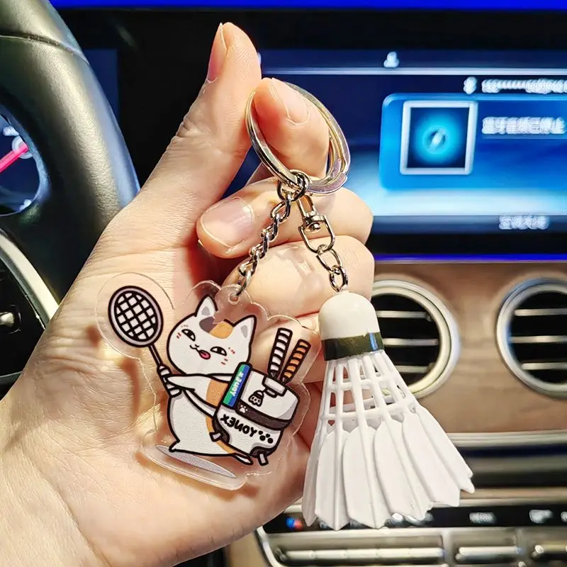 YONEX Badminton Keychain Cartoon Tennis Racket Backpack Keychain Acrylic Pendant Couple's Gift badminton keychain