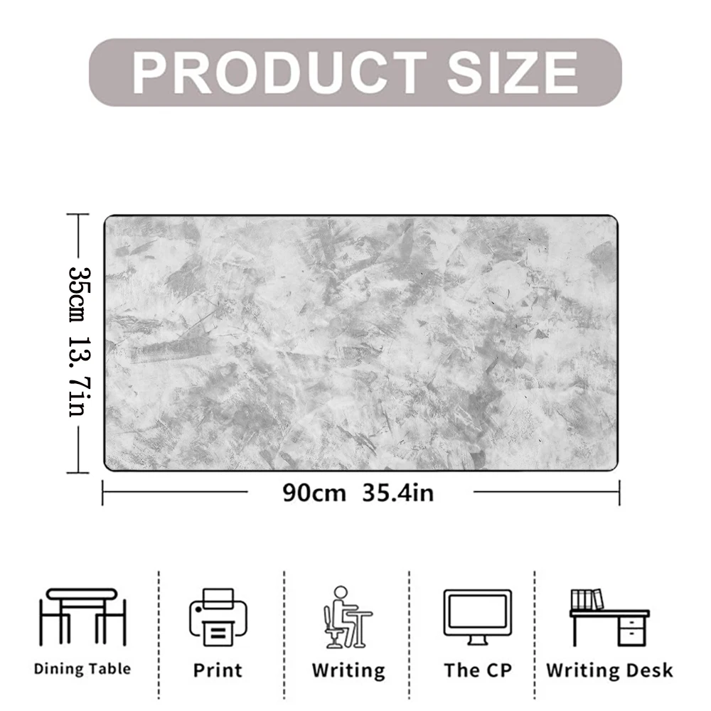 Elegant Grey Desk Mat: Non-Slip Surface for Gaming & Office, Large Minimalist Design
