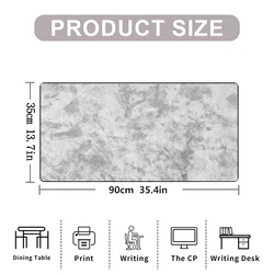 Elegant Grey Desk Mat: Non - Slip Surface for Gaming & Office, Large Minimalist Design (900X350)