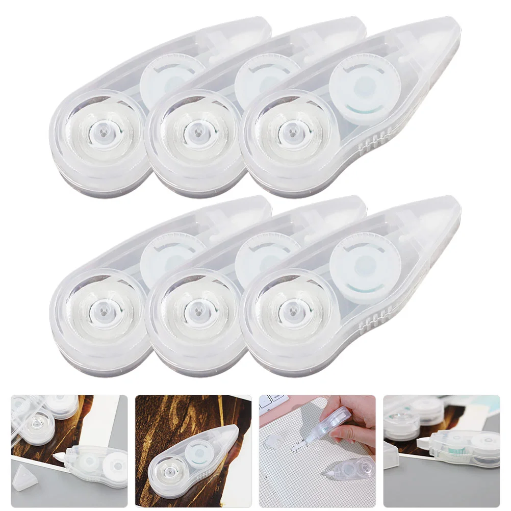 

6Pcs Students White-Out Correction Tapes Portable White-Out Tapes Practical Correction Tapes