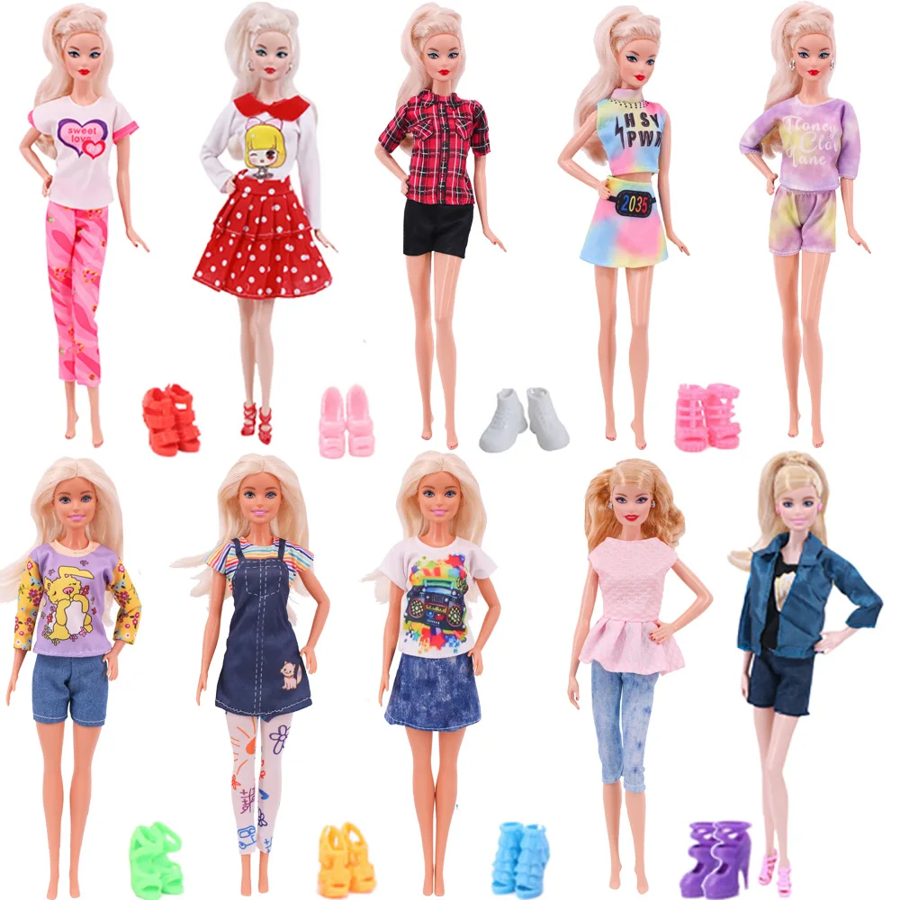 Doll Clothes For Barbies The Dress Skirt Casual Wear &amp Give A Pair Of Shoes As Gift Accessories Girl's Toy Gifts | Игрушки и