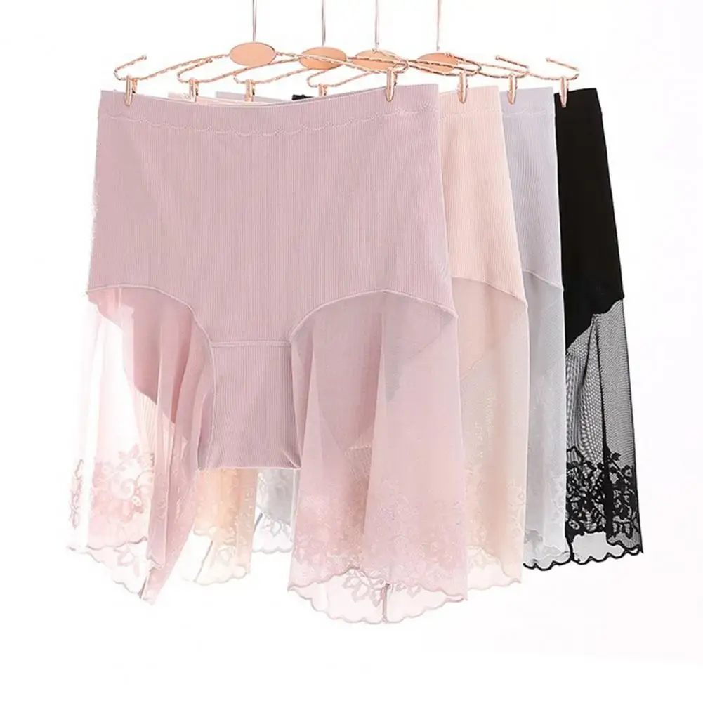 

adies Safety Pants Lace Patchwork High Waist Seamless Safety Pants Lace Mesh Breathable Ladies Pants Underwear Safety Shorts