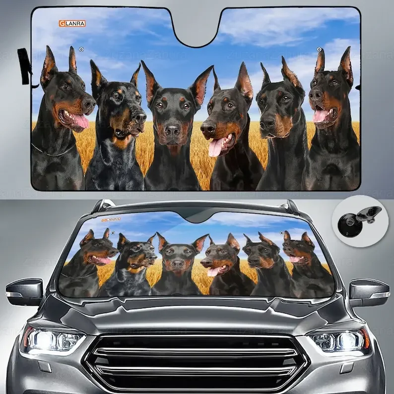 

Dobermann Car Sun Shade, Dobermann Sunshade, Dogs Family Sunshade, Dog Car Windshield, Gift For Owner Dog, Dobermann Lover, Car