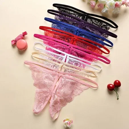 Sexy Three-Point Underwear Set Erotic Lingerie Open-Crotch Sexy Three-Point Home Comfortable Breathable Cotton Material