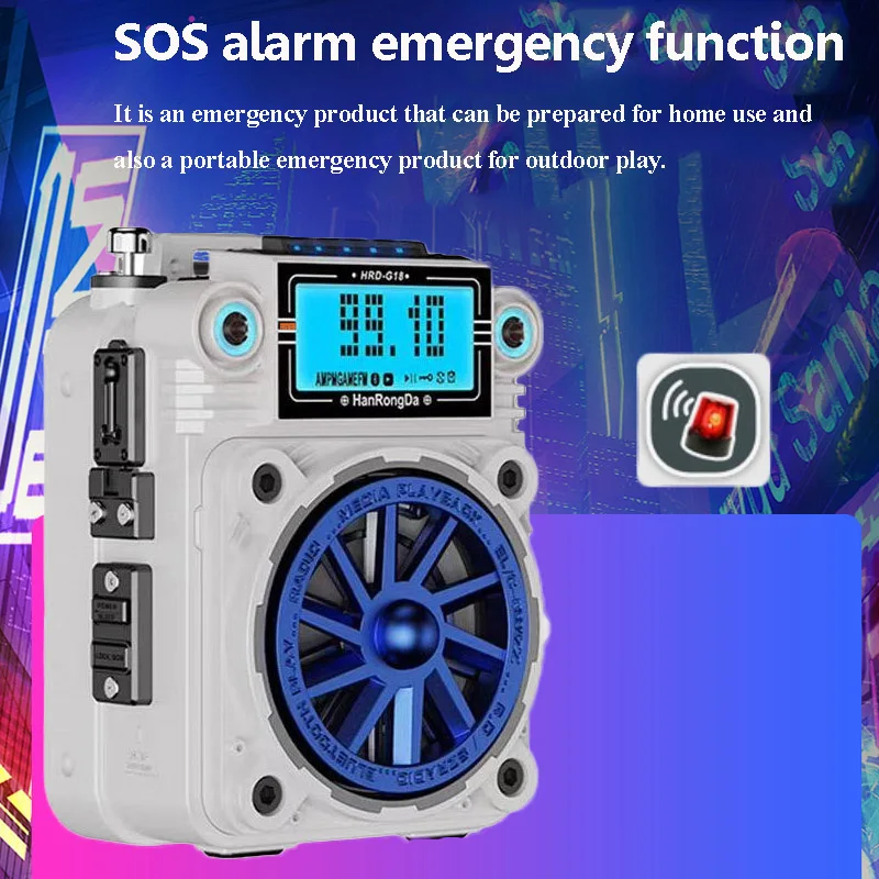 Mini Portable FM 76-108mhz Radio Portable DSP Radios Alarm Clock Wireless Metal Bluetooth Speaker TF Music Player APP Control