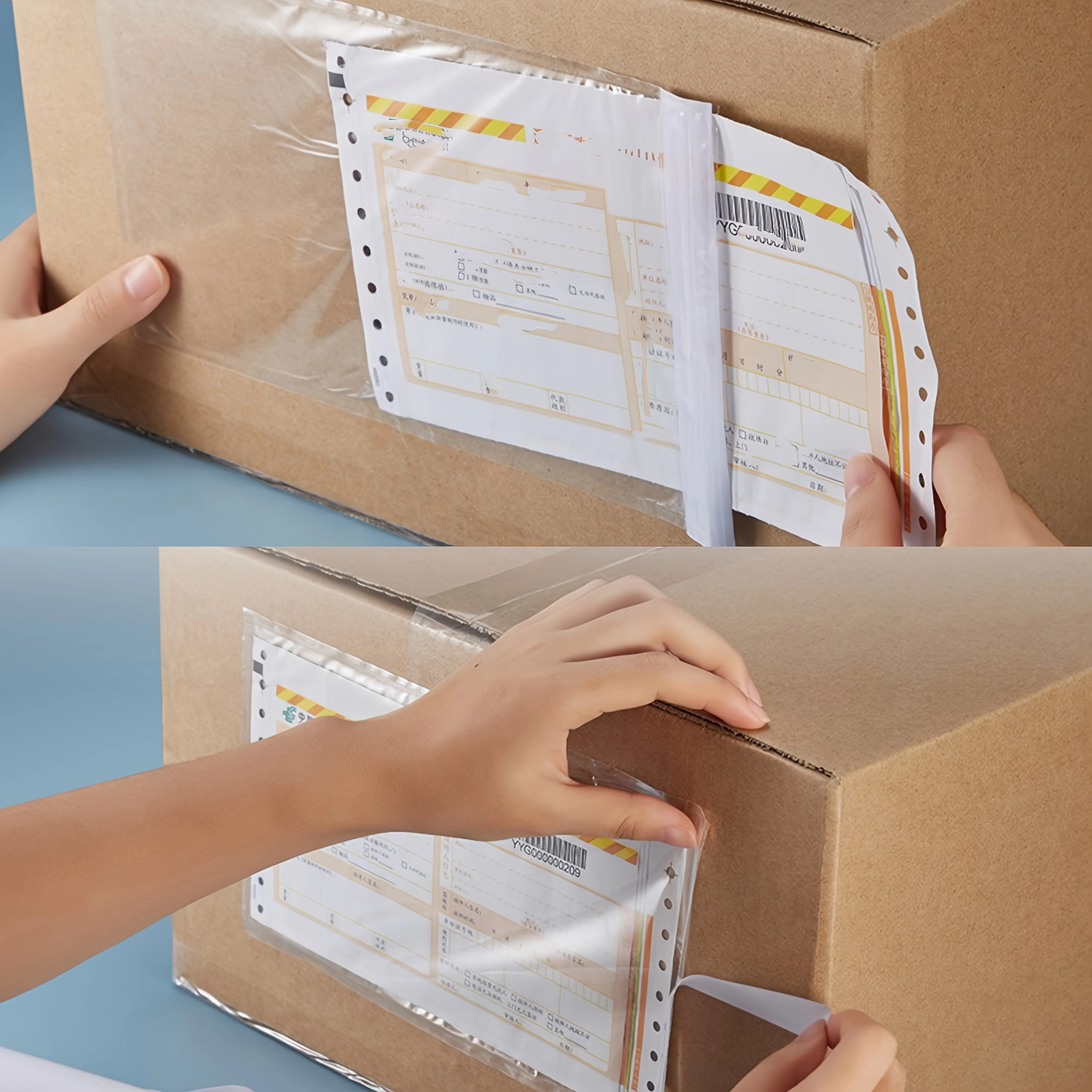 Ryhampaper 100 Pack 7.5" X 5.5" Clear Adhesive Top Loading Packing List Shipping Label Envelopes - View #12