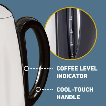 Electric Percolator Coffee Maker, 12-Cup, Classic Style with Heat Resistant Handle, Detachable Cord, Stainless Steel Stem and Basket 6