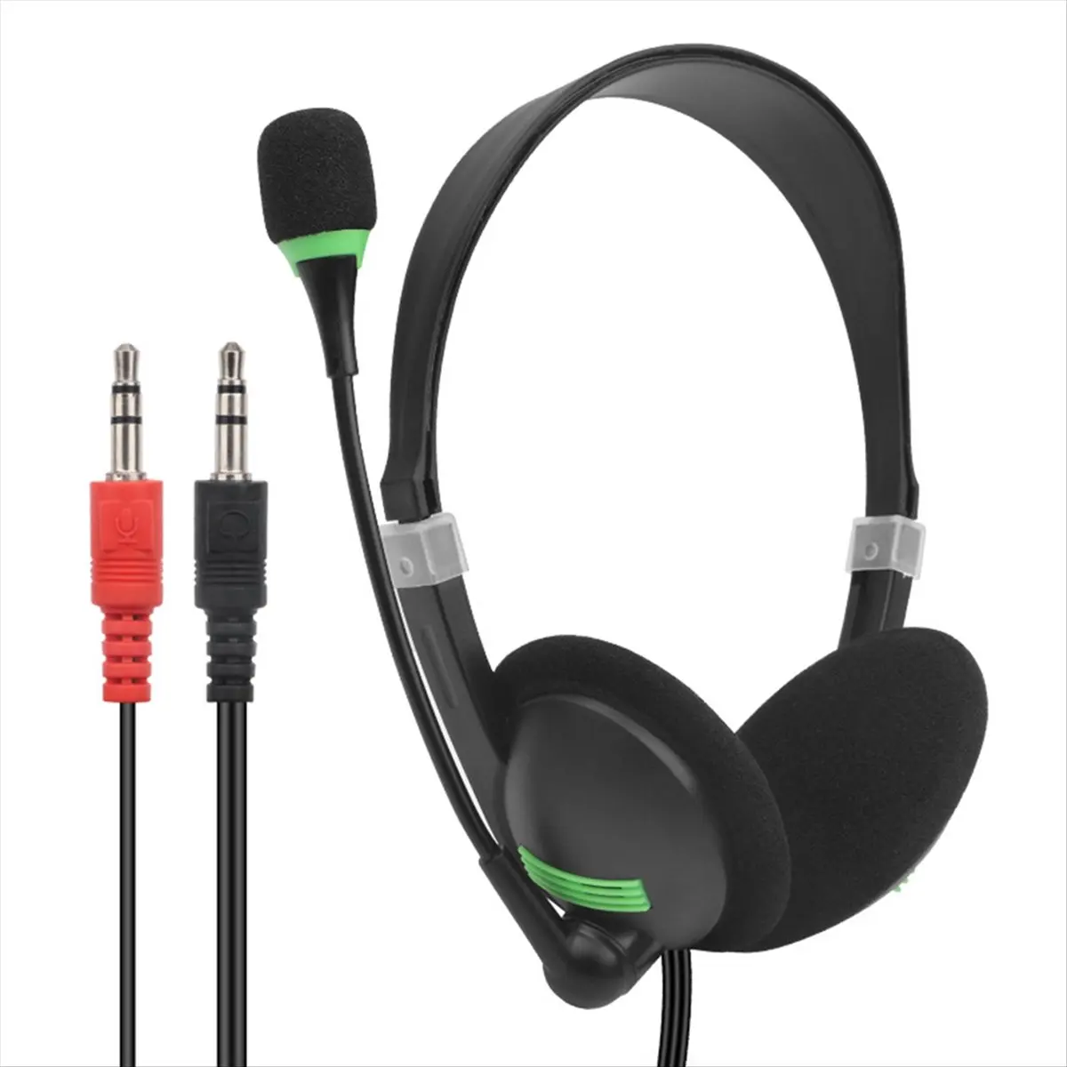 (A26M) 3.5mm 유선 헤드폰(마이크 포함) 노이즈 캔슬링 헤드셋 노트북 PC 컴퓨터용 USB 이어폰
