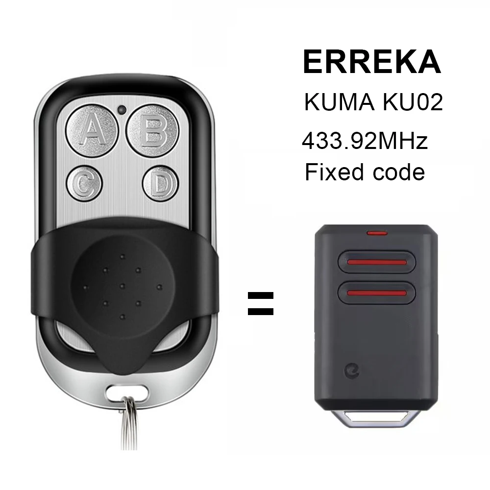 ERREKA KUMA KU02 차고 리모컨 복제, 433.92mhz 고정 코드