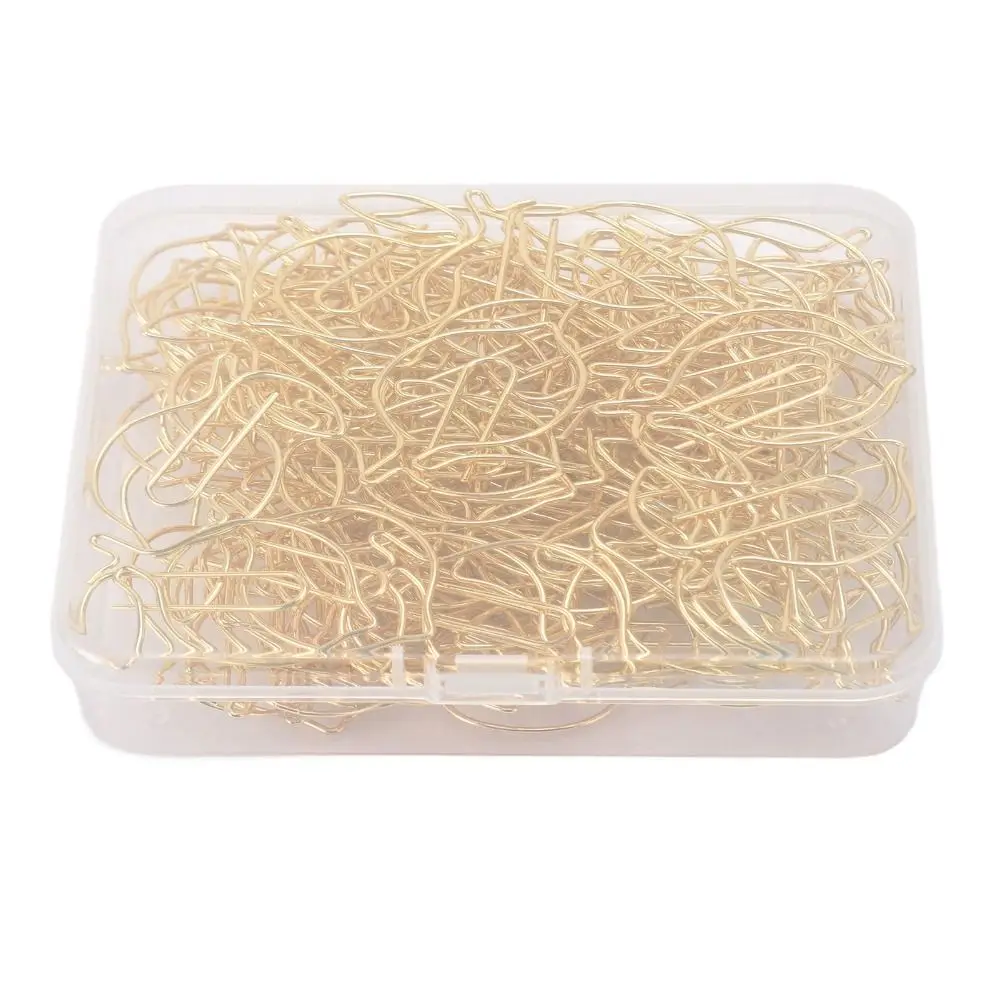 100Pcs 레몬 모양의 종이 클립 전기 도금 철 과일 모양의 종이 클립 투명 보관 상자 다목적