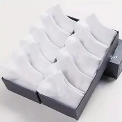Men's Premium Soft Ankle Socks - Breathable, Non-Pilling, Solid Colors - One Size (10 Pairs WH)