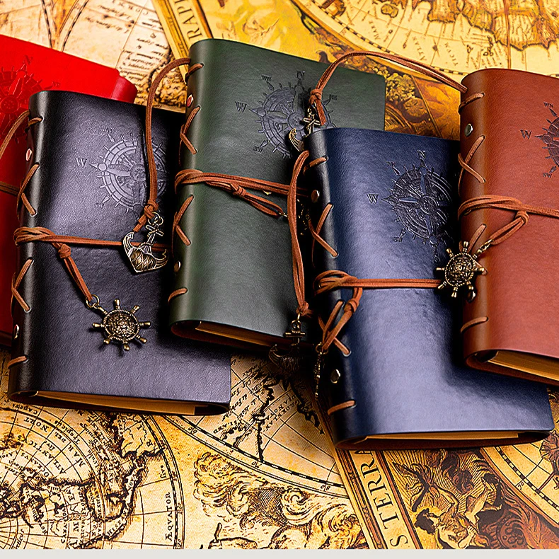 Retro Notebook Traveler Diary Leather Soft Cover Small Size