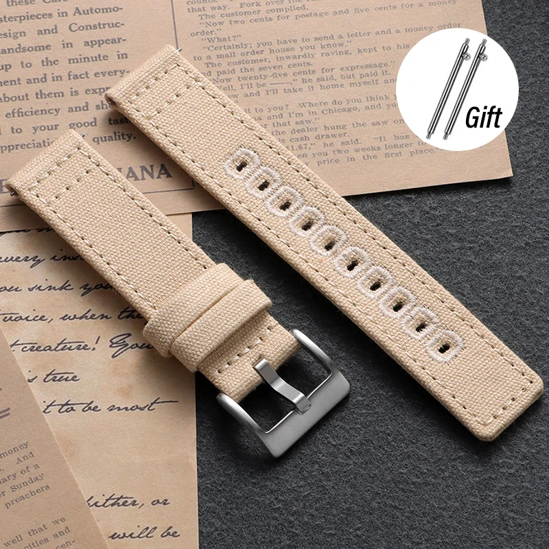 Deluxe Woven Canvas Braided Nylon Watch Band - Durable Premium Strap