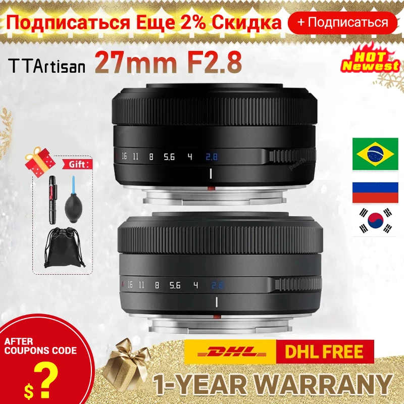 Ttartisan 27mm F2.8 Auto Focus Camera Lens Mount For Fujifilm Xf Xa7