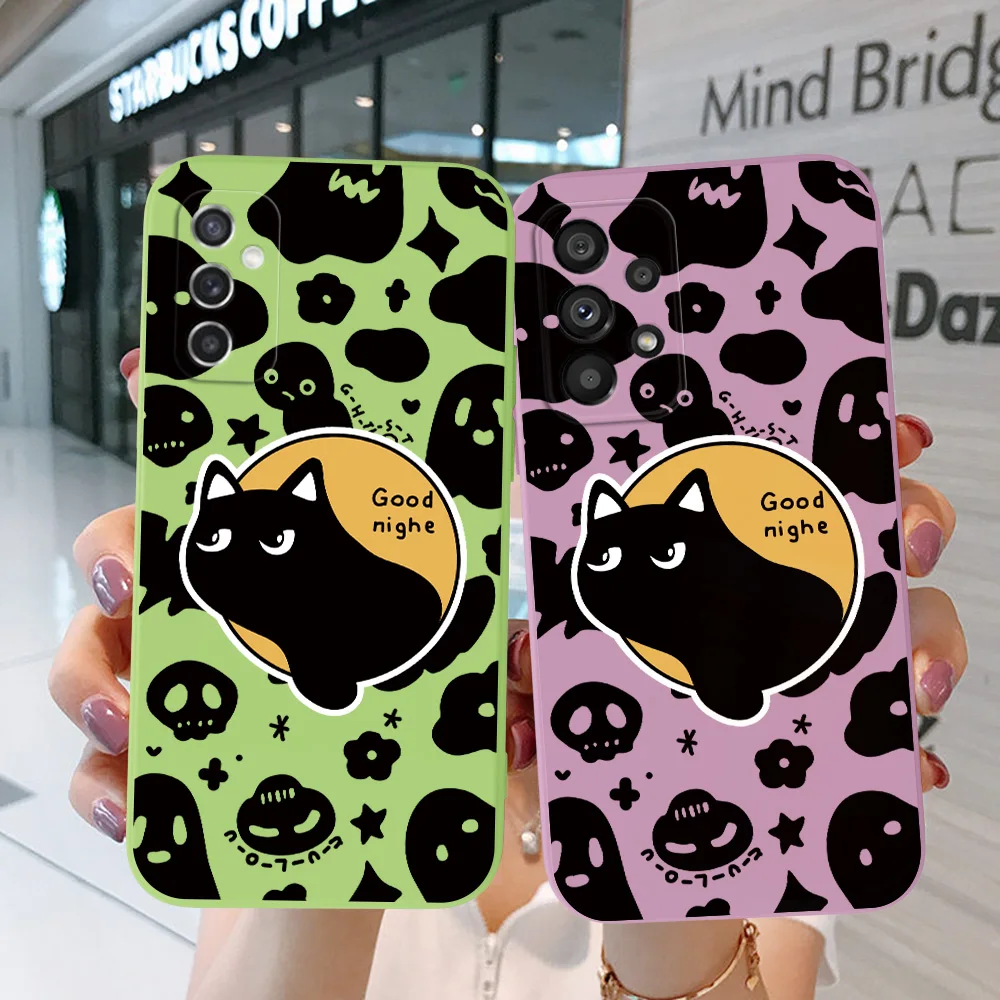 Custodia Per Samsung Galaxy F14 5G Note 20 10 Plus Cover Posteriore Per Telefono Ultra F13 Soft Silicon Black Cat