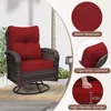 2 Luxury Outdoor Swivel Wicker Glider Patio Chairs with Table Set, Overstuffed Washable Cushions, Ideal for Porch, Balcony,Deck 5