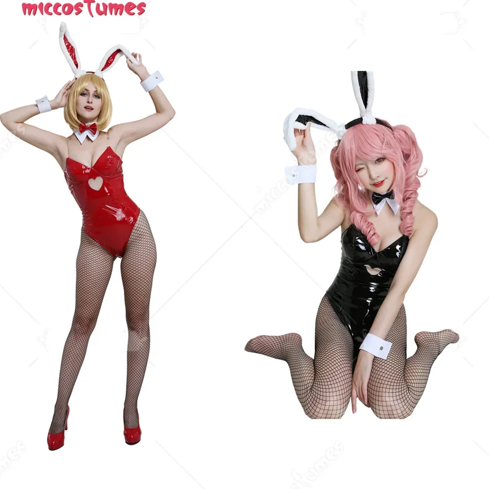 

Miccostumes Women Japanese Anime Cute one piece Bunny Girl Bodysuit Cosplay Costume Outfit Bunny Girl Suit (Black / Red)