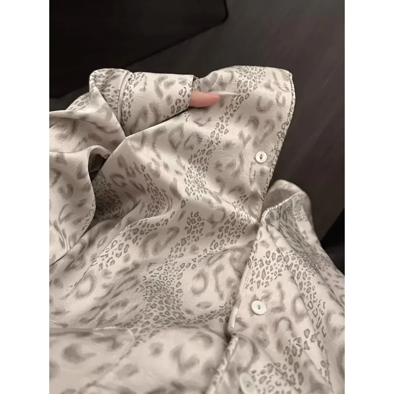 New Vintage Leopard Print Two-Piece Set Pajamas Women's Autumn Winter Fashion Women's Pajamas Set Long Sleeve Loungewear 2026 5