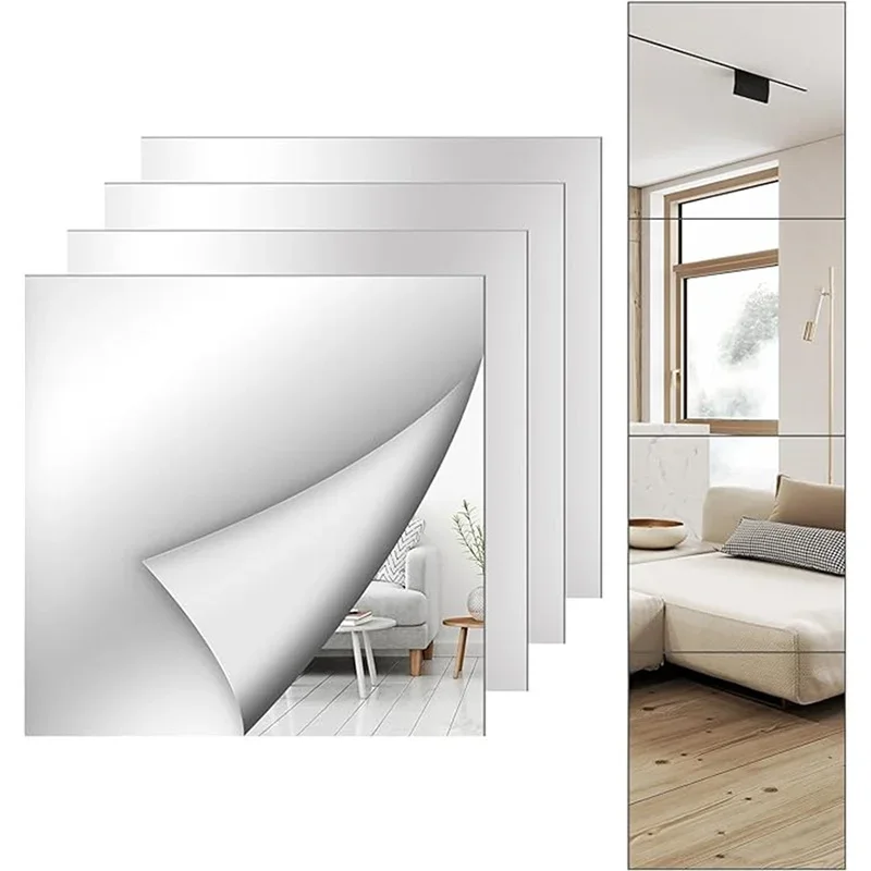 3D Mirror Wall Stickers 8PCs Self-adhesive Thicken 2mm Flexible DIY Art Acrylic for Living Room wall sticker mirror wall sticker acrylic wall sticker