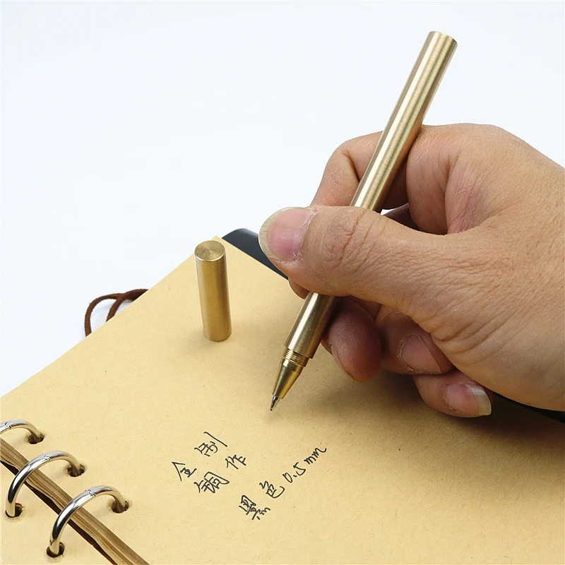 High Quality Pure Copper Gold Gel Pen custom text Classmates  colleagues  friends exclusive gift pen free refill