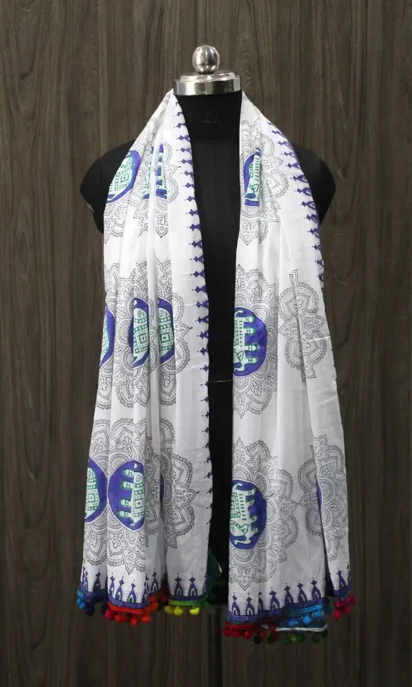 

Cotton Dupattas Women Sarong Scarf Throw Beach Bikini Cover Hand Block Print