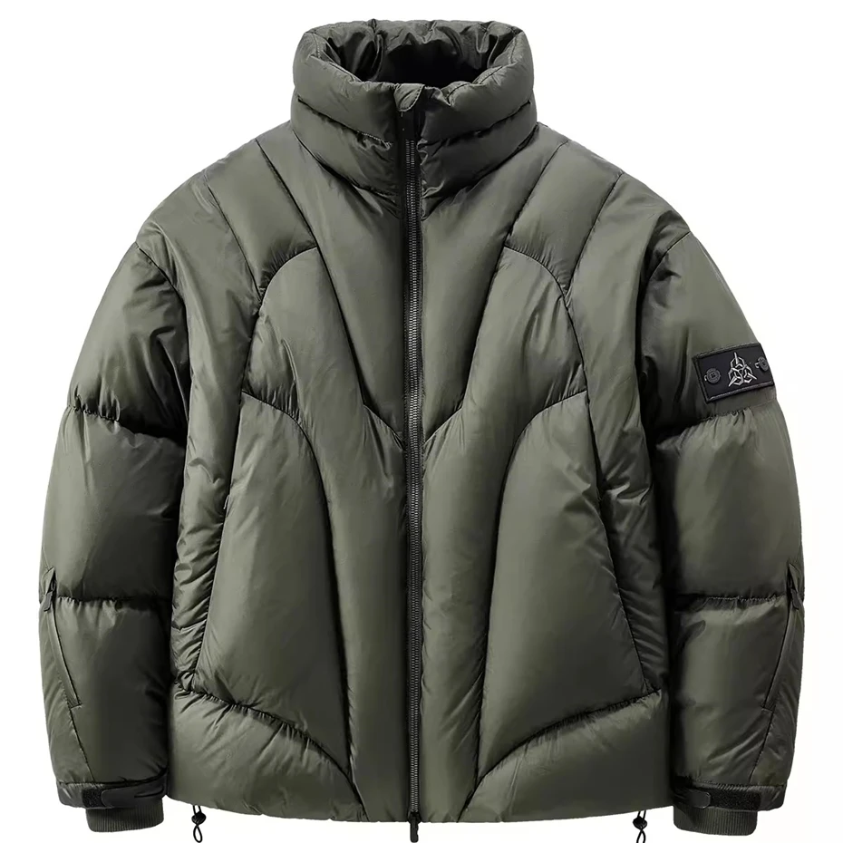 Winter Down Jacket Men Techwear Cargo Down Coat Fashion Casual Puffer Jacket Male Tactical Function