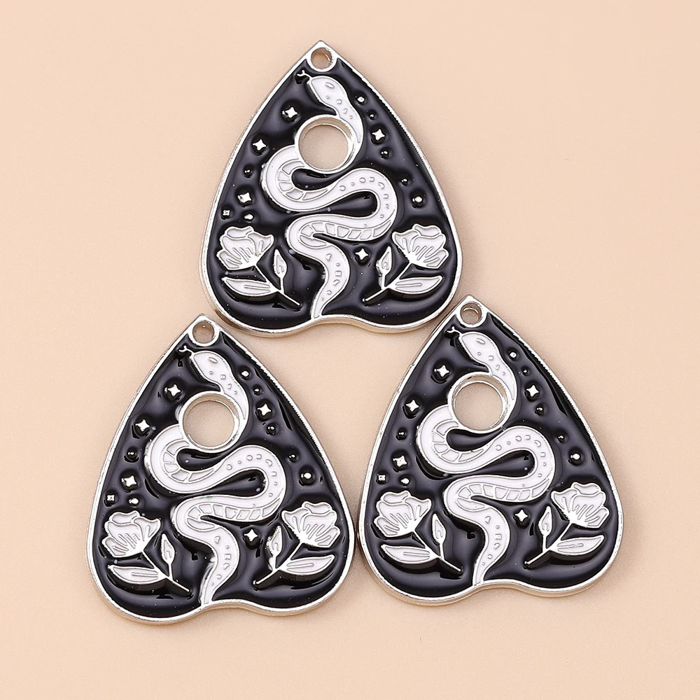 Leslie 10 Stück schwarze Tarot-Karten-Herz-Charms-Anhänger für Armbänder, Halsketten, DIY, Heiliger Gral, Augen-Charms, Schmuckherstellung, Zubehör – Detail 16