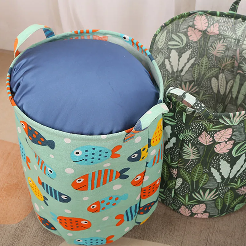 1pc Folding Laundry Basket Round Storage Bin Bag Large Hamper Collapsible  Clothes Toy Basket Bucket Organizer Large Capacity - AliExpress