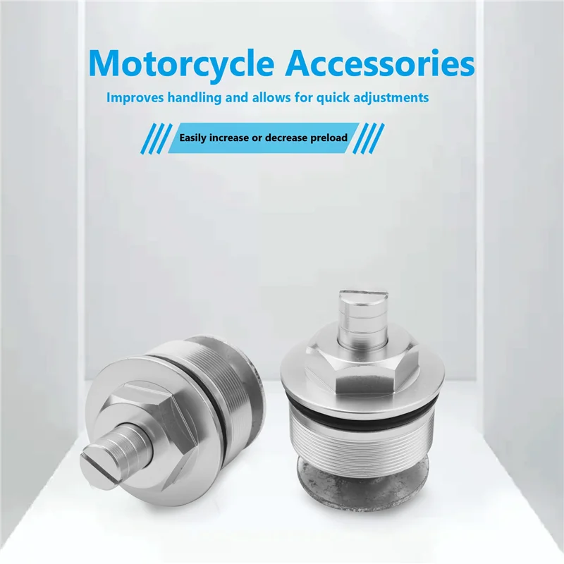 

original 41MM Motorcycle Front Shock Absorber Screw Fork Cover Cap Preload Adjusters Bolts for Honda CB400(Silver) high quality