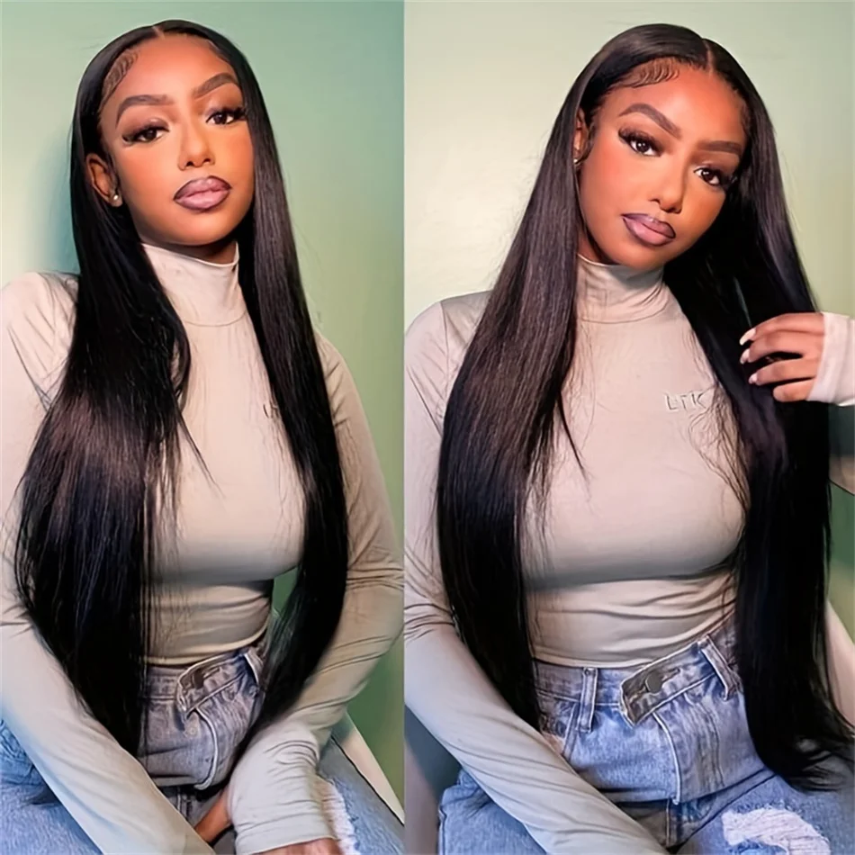 

30 34 Inch Straight Hd Frontal Wig Glueless 100% Remy Hair 13x4 Bone Straight Lace Front Human Hair Wigs For Women Pre Plucked