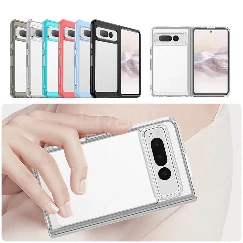 Per Google Pixel Fold Case Luxury Silicone Clear Bumper Per Pixel Fold Capa Tpu Custodia Antiurto Per Google Pixel Fold Cover