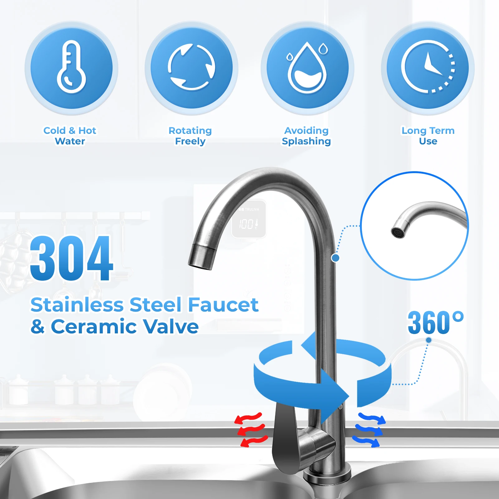 47.24x 17.72inch Stainless Steel Sink with Shelf Freestanding Commercial Restaurant Kitchen Sink Double Bowl with Tap&Drainboard 5