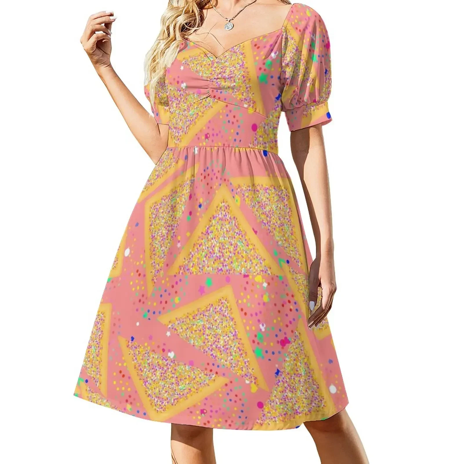 thumbnail image 1 of Vestido de manga corta Fairy Bread, ropa de verano para mujer, ropa de mujer, moda femenina, 1 of 7
