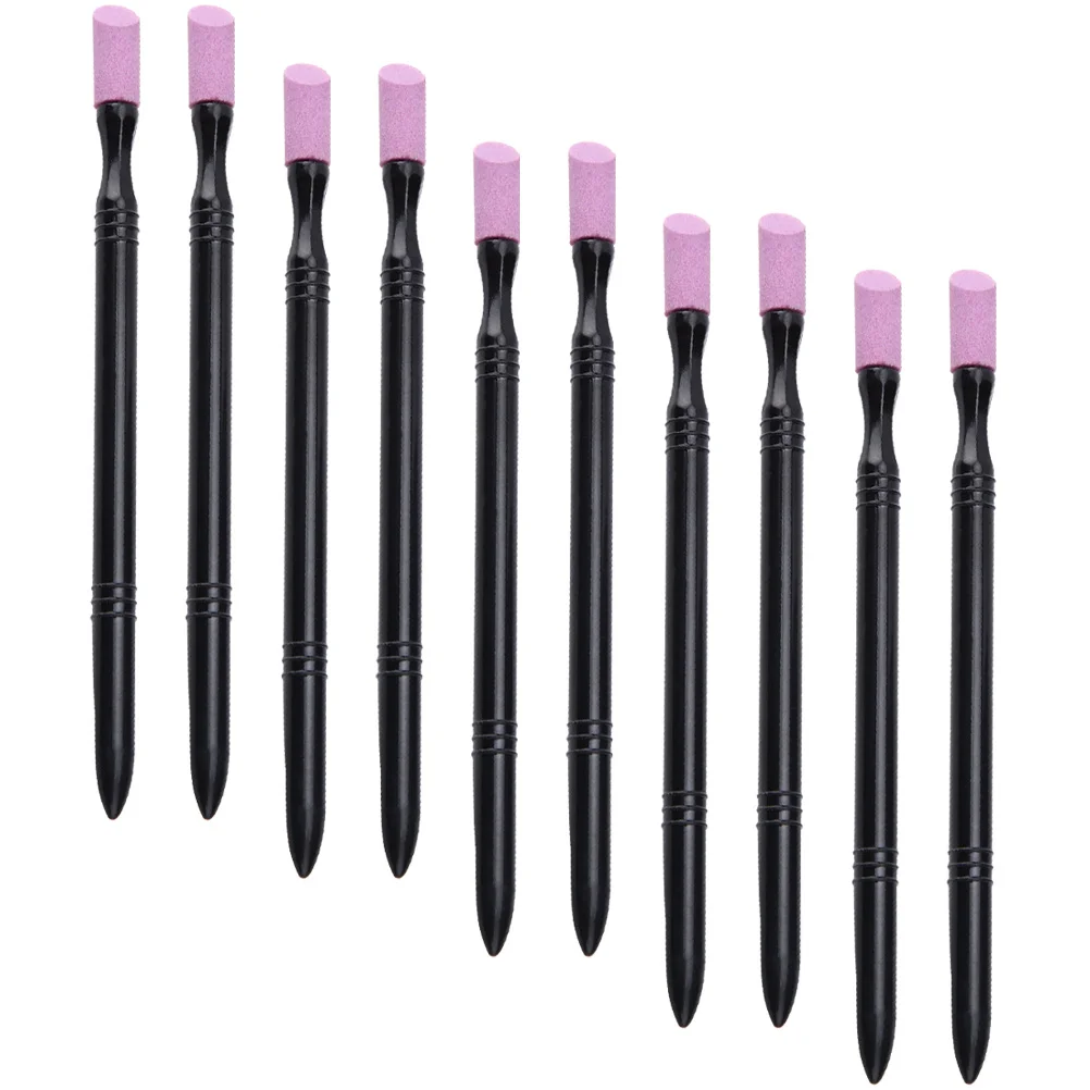 10 Pcs Nail Grinding Sticks Manicure Tools Cuticle Pusher Stick For Care Sanding Stone Pen With File er Suitable