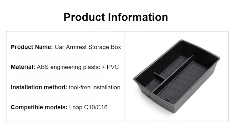 Armlehnen-Aufbewahrungsbox für Leapmotor C10 2024-2026 Auto-Organizer-Etui Mittelkonsolen-Aufbewahrungsfach Auto-Innenausstattung TPE – Detail 4
