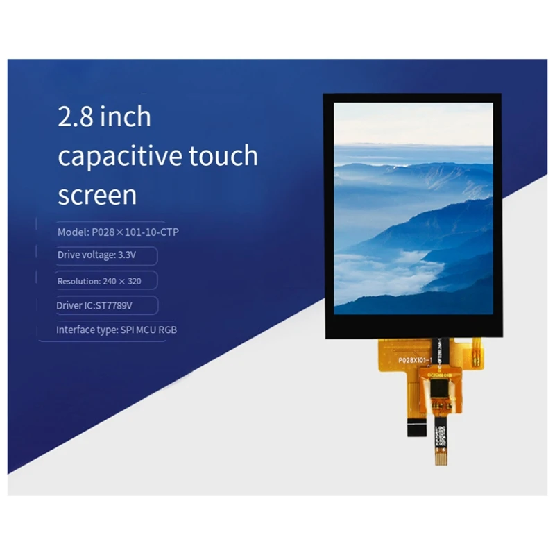TFT LCD 컬러 디스플레이 스크린, SPI 직렬 포트, ST7789V, 240 320 정전식 터치, 2.8 인치