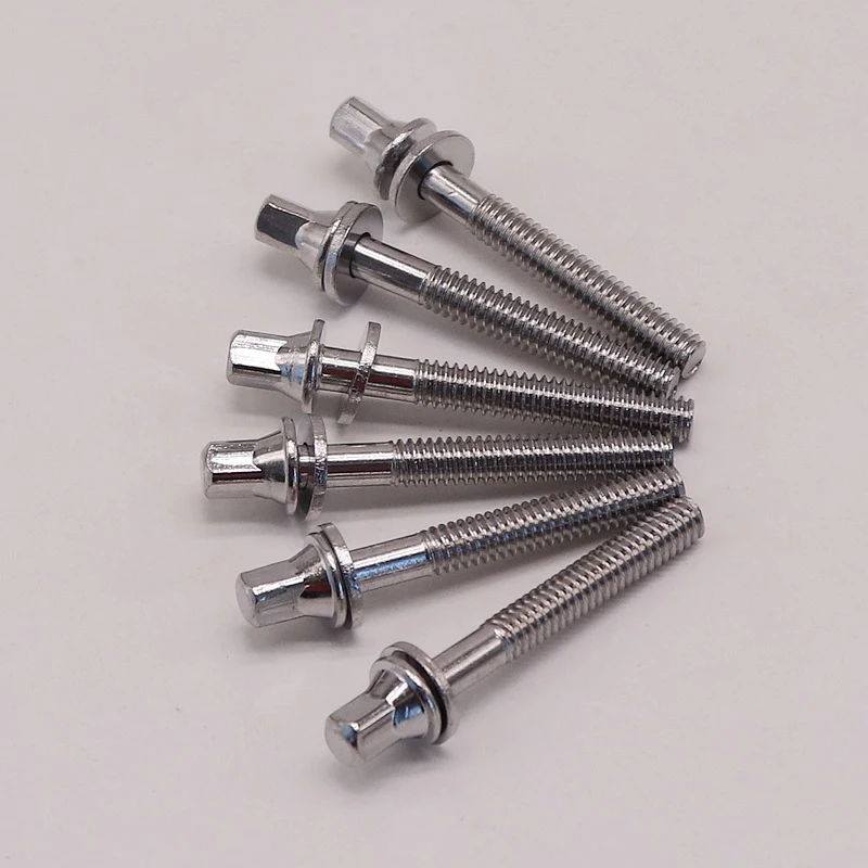 Drum Screws Drum Screw M6 Common Use Standard Outer Square Bolts 10.15.20.25.30.35.40.45.50.55MM Drum Bolts Silver Color Screw 20 Pieces