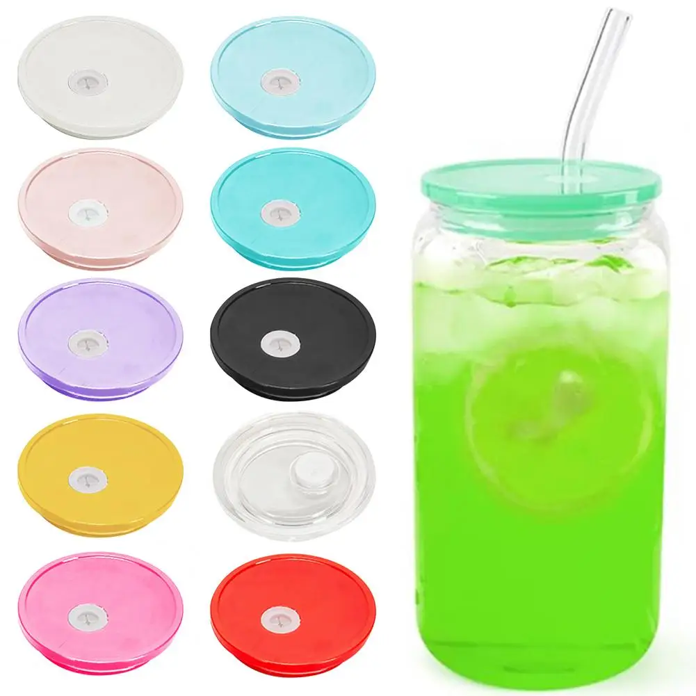 1 Set 500ml Glass Cup With Straw Wooden Lid Silicone Sealing Ring High  Temperature Resistant Can Shaped Drinking Glass - AliExpress