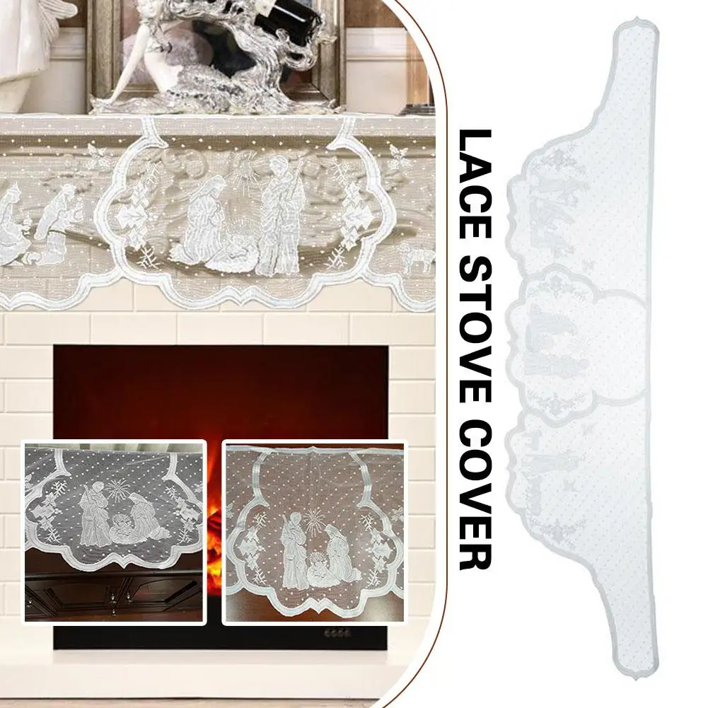 

1pcs Christmas Lace Tablecloth Virgin Mary Religious Day Table Home Fashion Cover Runner Fireplace Supplies Party Cloth Fur H4T9